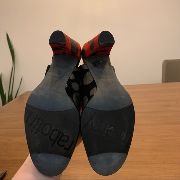 Thierry Rabotin Black and Red Polkadot Leather Heels, Size 38 / 7.5 - Picture 10 of 10